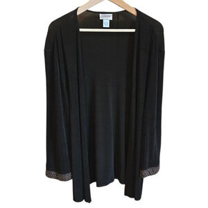 Chico's Travelers Stretchy Embellished Cartigan Brown Women's 2 (Large)